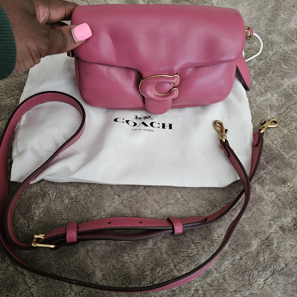 Coach Pink Pillow Tabby 18 w/Dust Bag & Extra Strap